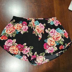 Black Shorts with Colorful Florals size L